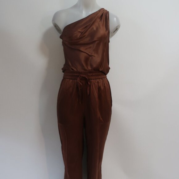 Cami NYC Pants - NWT Womens Cami NYC Sena Silk Blend Coffee Brown Pants S/Darby Bodysuit Set S